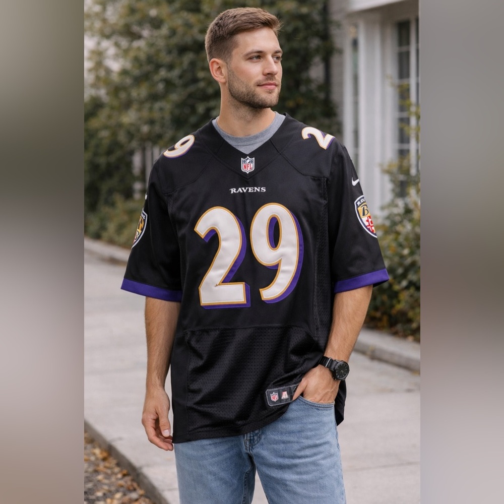 Baltimore Ravens #29 Forsett NFL Jersey Black Stitched Nike Size 44